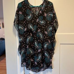 Express black paisley chiffon overlay dress size S